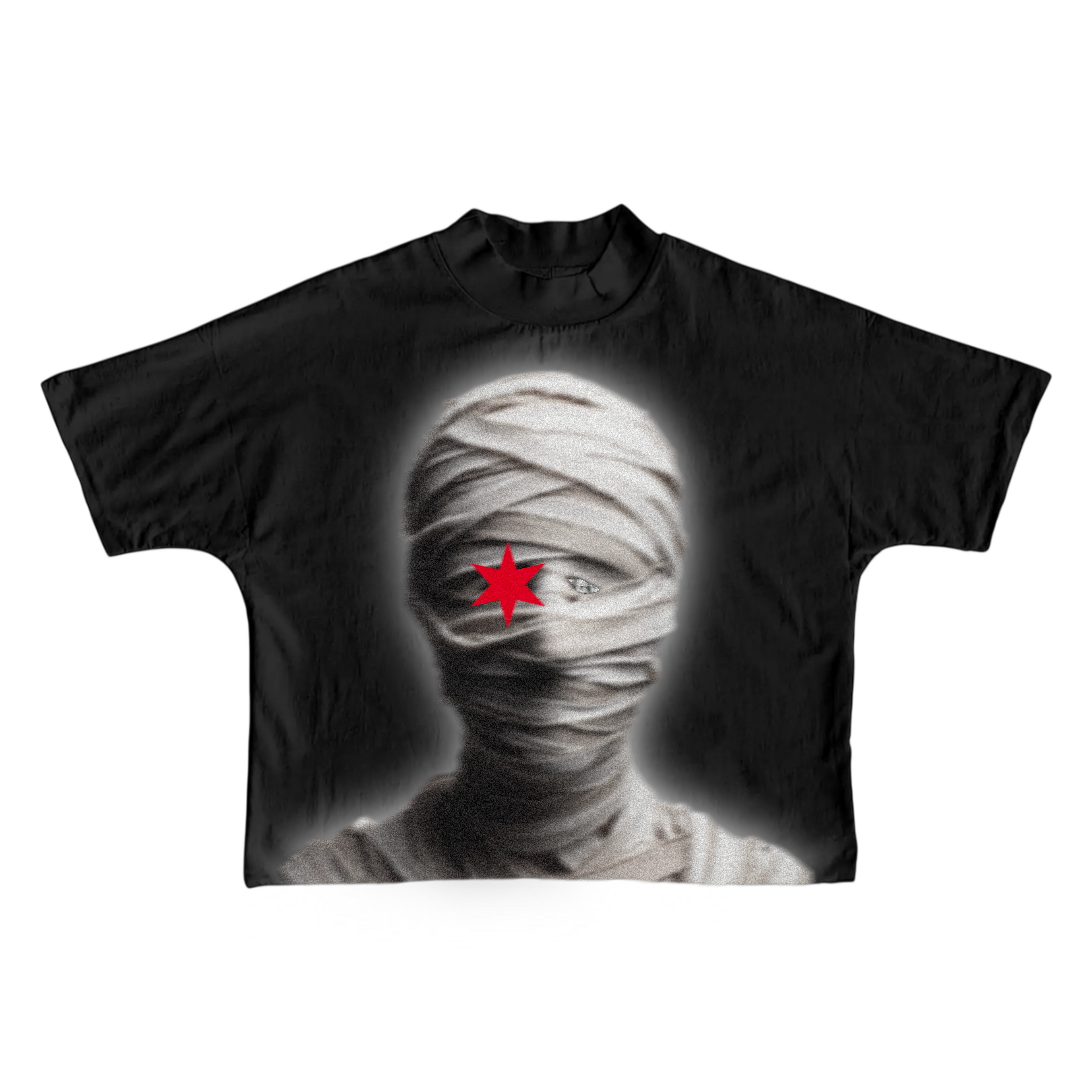 Black “Mummy” Cropped Tee